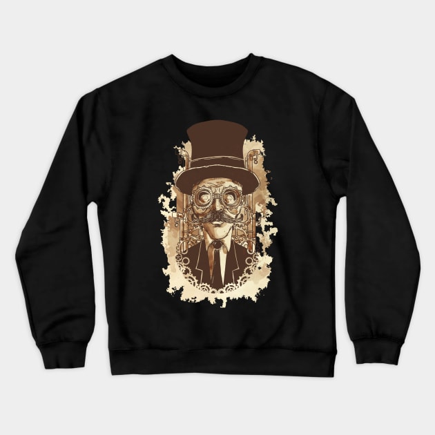 Retro Futurism Steampunk Adventure Gentleman 1 Crewneck Sweatshirt by EDDArt